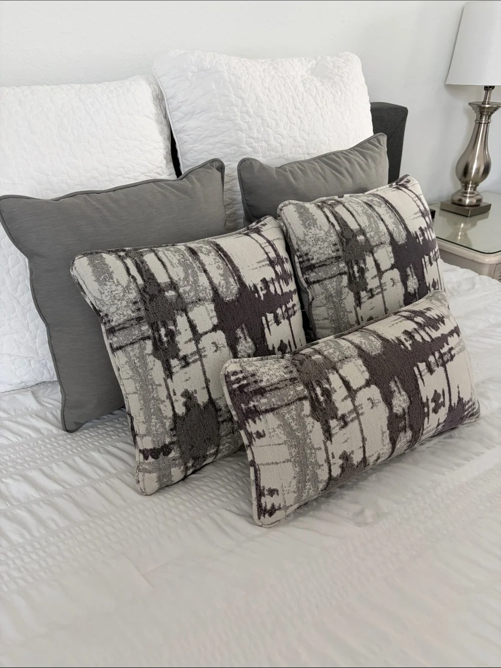 Abstract Gray & Purple Decorative Pillow Set - Home Bedding